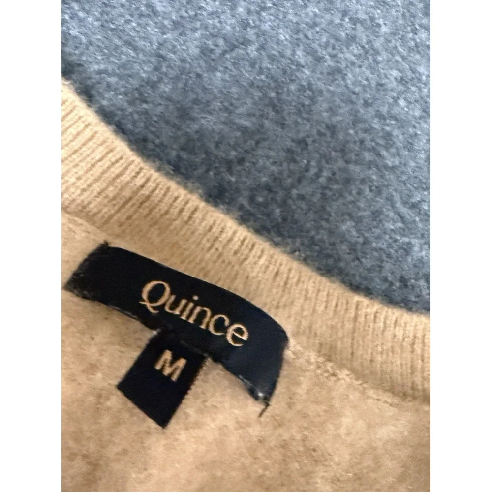 Quince Mongolian Cashmere Short Sleeve Sweater Tee Camel Brown M Medium - Picture 7 of 7